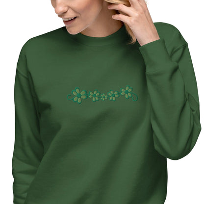 Irish Shamrock Garden Embroidered Sweatshirt - The Global Wanderer