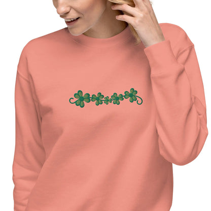 Irish Shamrock Garden Embroidered Sweatshirt - The Global Wanderer