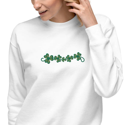 Irish Shamrock Garden Embroidered Sweatshirt - The Global Wanderer