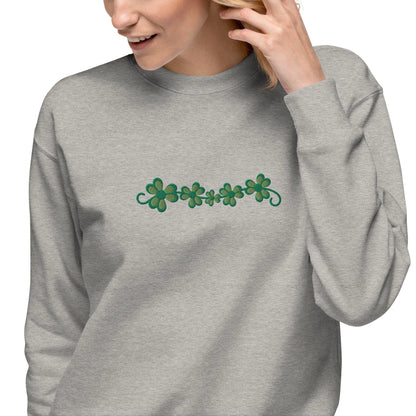 Irish Shamrock Garden Embroidered Sweatshirt - The Global Wanderer