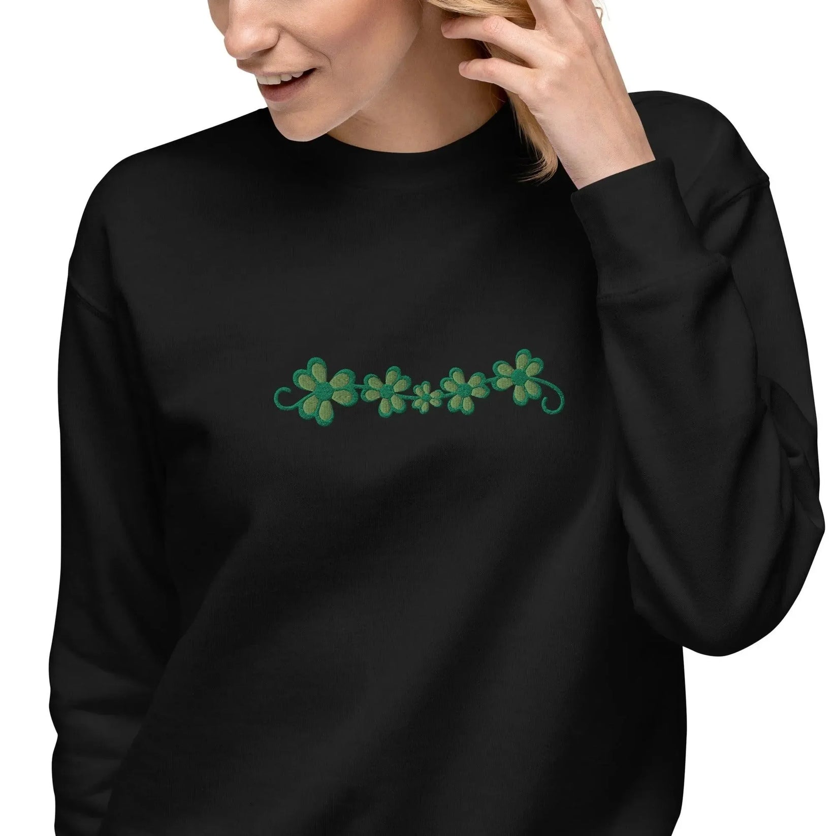 Mayo Ireland Embroidered Sweatshirt: Irish Shamrock Flag Design main image 1