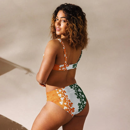 Irish Shamrock Recycled High-Waisted Bikini - The Global Wanderer