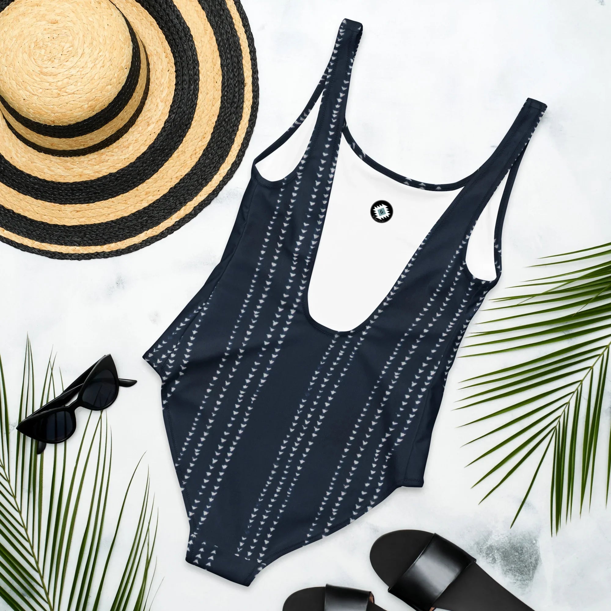 Kyoto Indigo Shibori One-Piece Swimsuit - The Global Wanderer