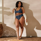 Kyoto Indigo Shibori Recycled High-Waisted Bikini - The Global Wanderer