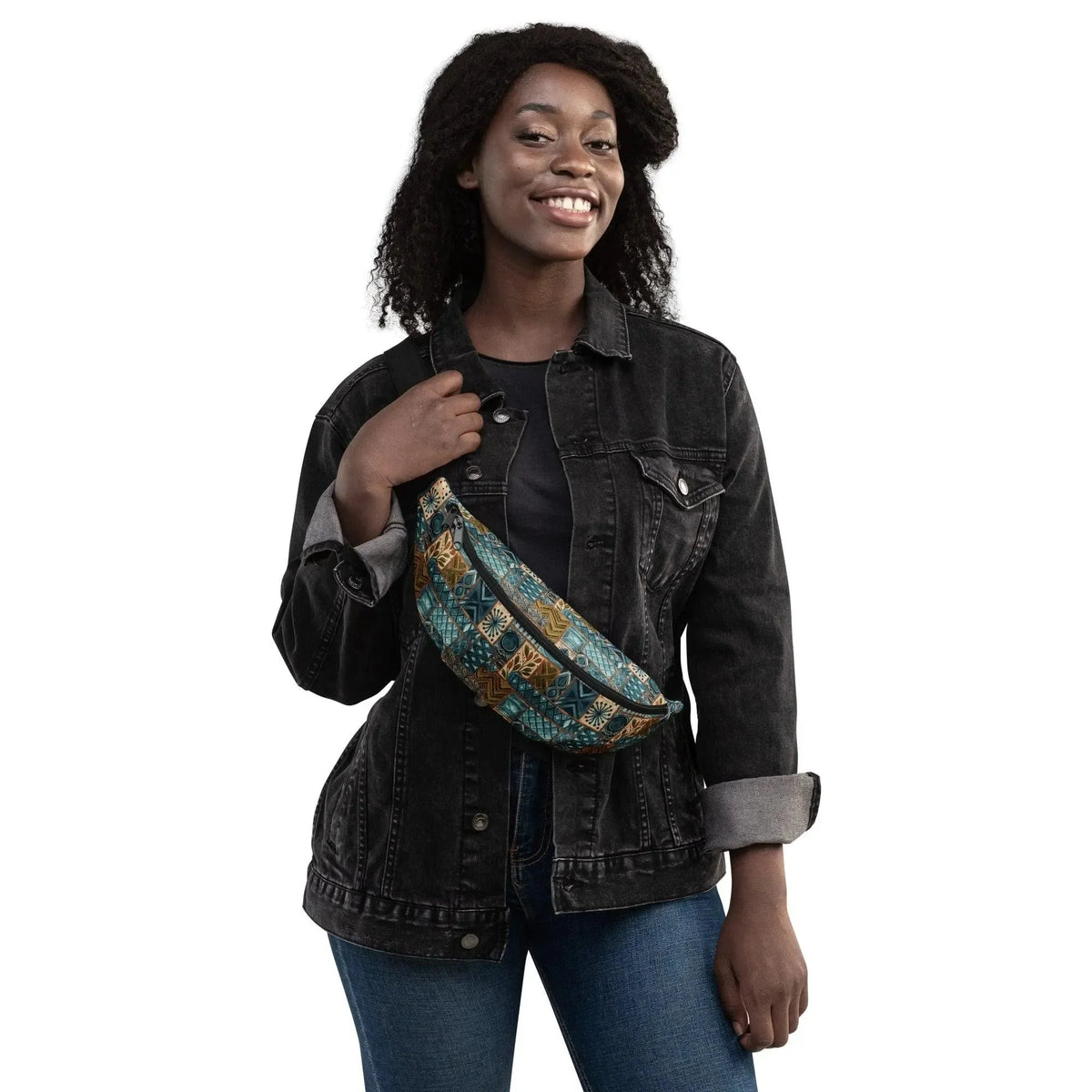 Lagoon Current Tapa Cloth Fanny Pack - The Global Wanderer