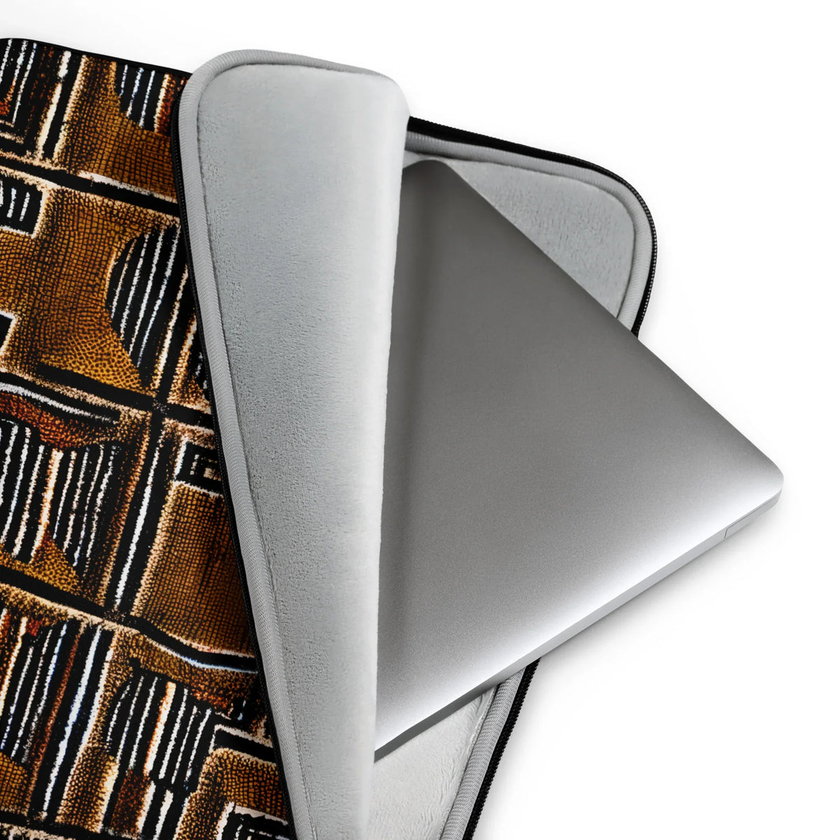 Cocoa Lines Mud Cloth Laptop Case - The Global Wanderer