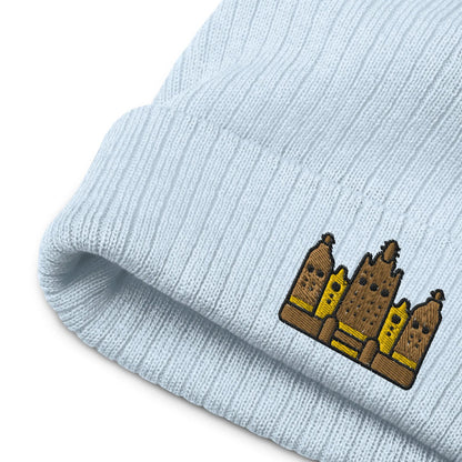 Malian Great Mosque Embroidered Beanie - The Global Wanderer