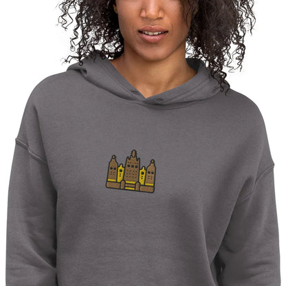 Malian Great Mosque Embroidered Cropped Hoodie - The Global Wanderer