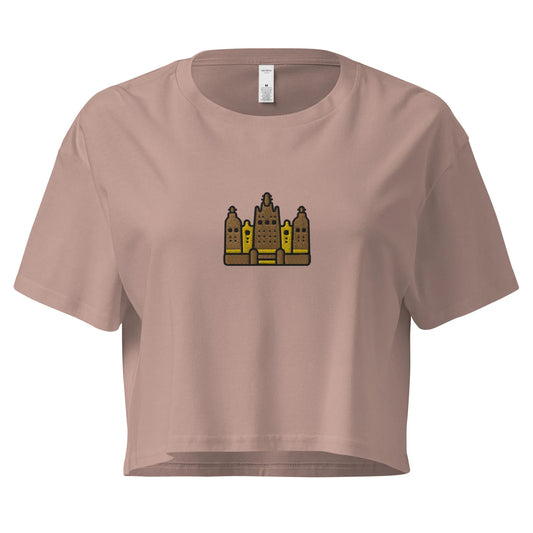 Malian Great Mosque Embroidered Cropped T-Shirt - The Global Wanderer