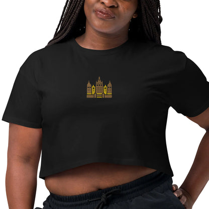 Malian Great Mosque Embroidered Cropped T-Shirt - The Global Wanderer