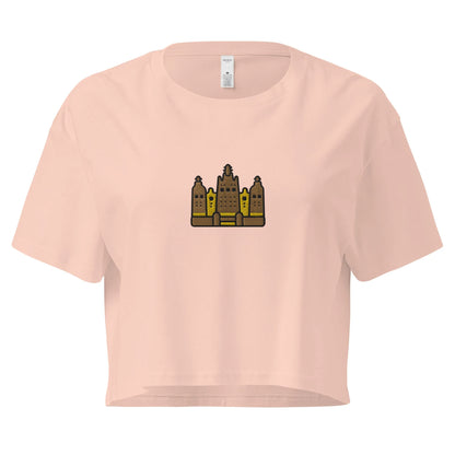 Malian Great Mosque Embroidered Cropped T-Shirt - The Global Wanderer