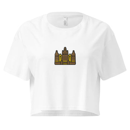 Malian Great Mosque Embroidered Cropped T-Shirt - The Global Wanderer