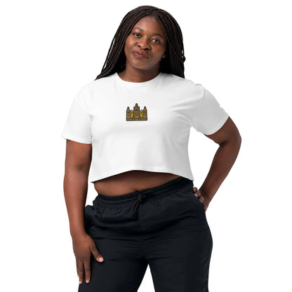 Malian Great Mosque Embroidered Cropped T-Shirt - The Global Wanderer