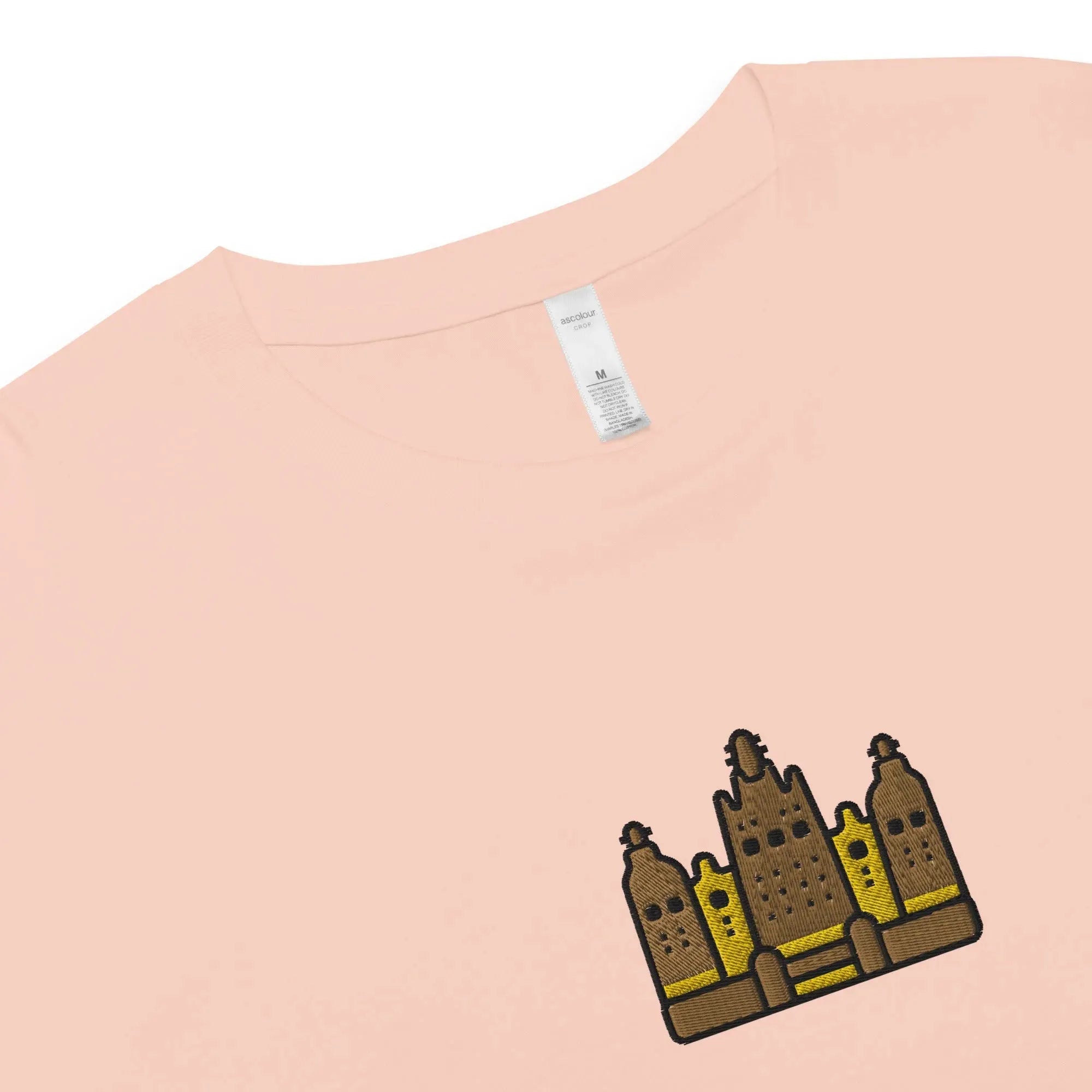 Malian Great Mosque Embroidered Cropped T-Shirt - The Global Wanderer