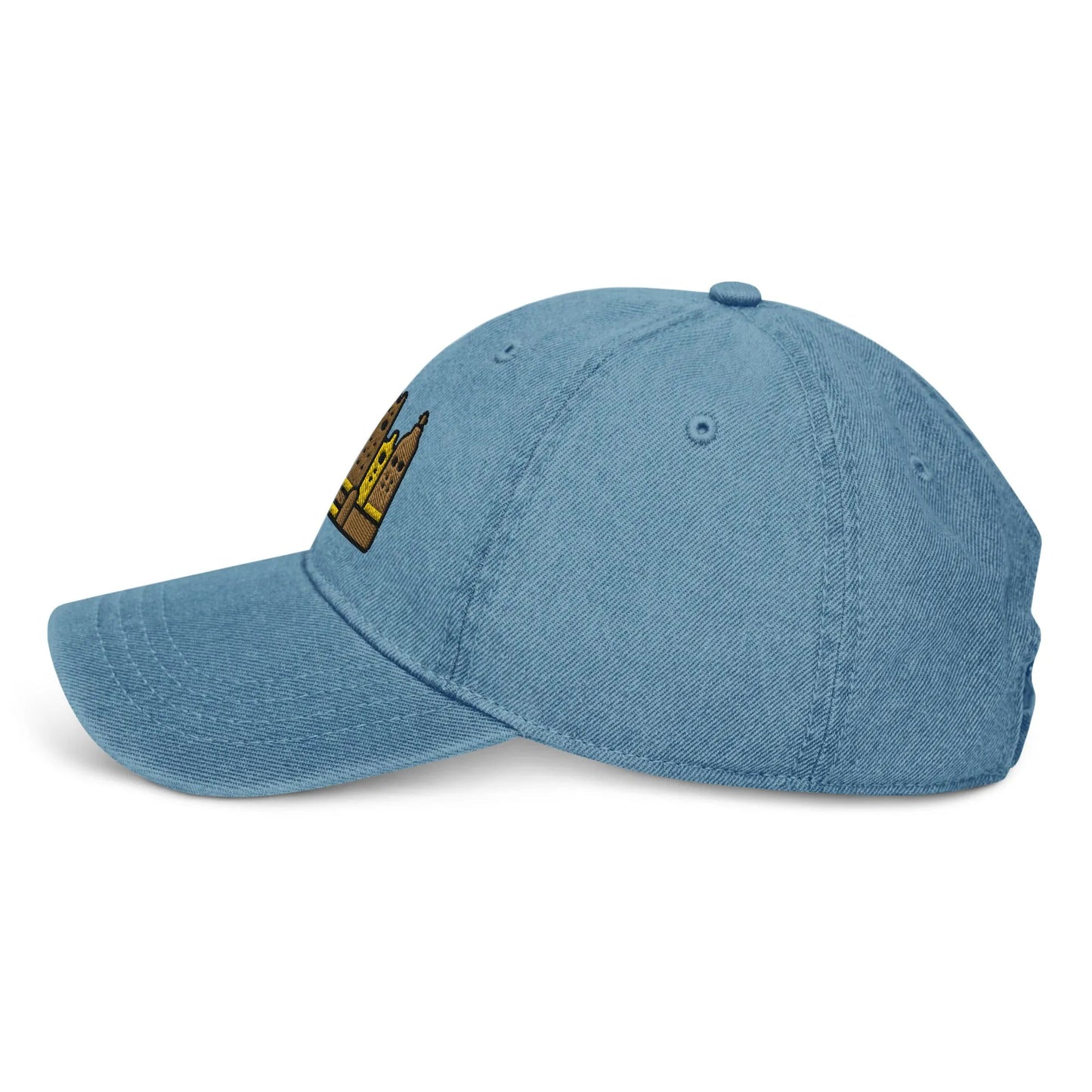 Malian Great Mosque Embroidered Denim Dad Hat - The Global Wanderer