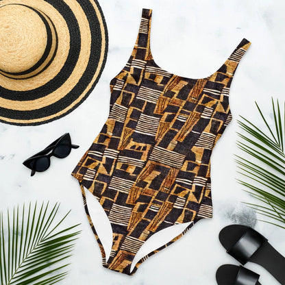 Malian Mud Cloth One-Piece Swimsuit - The Global Wanderer