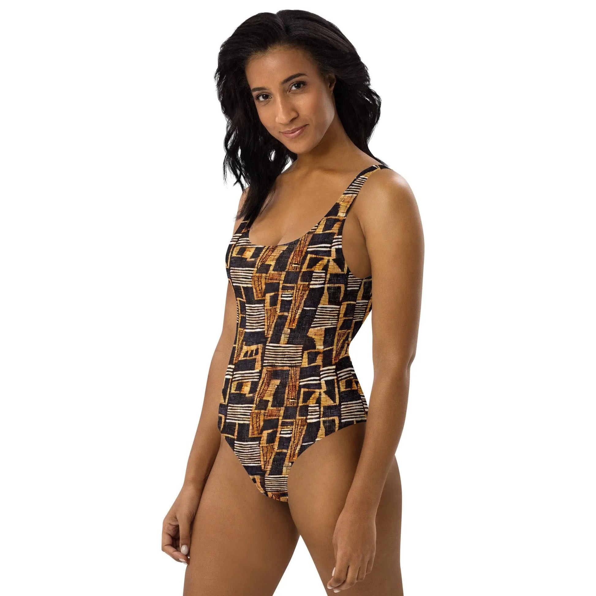 Malian Mud Cloth One-Piece Swimsuit - The Global Wanderer