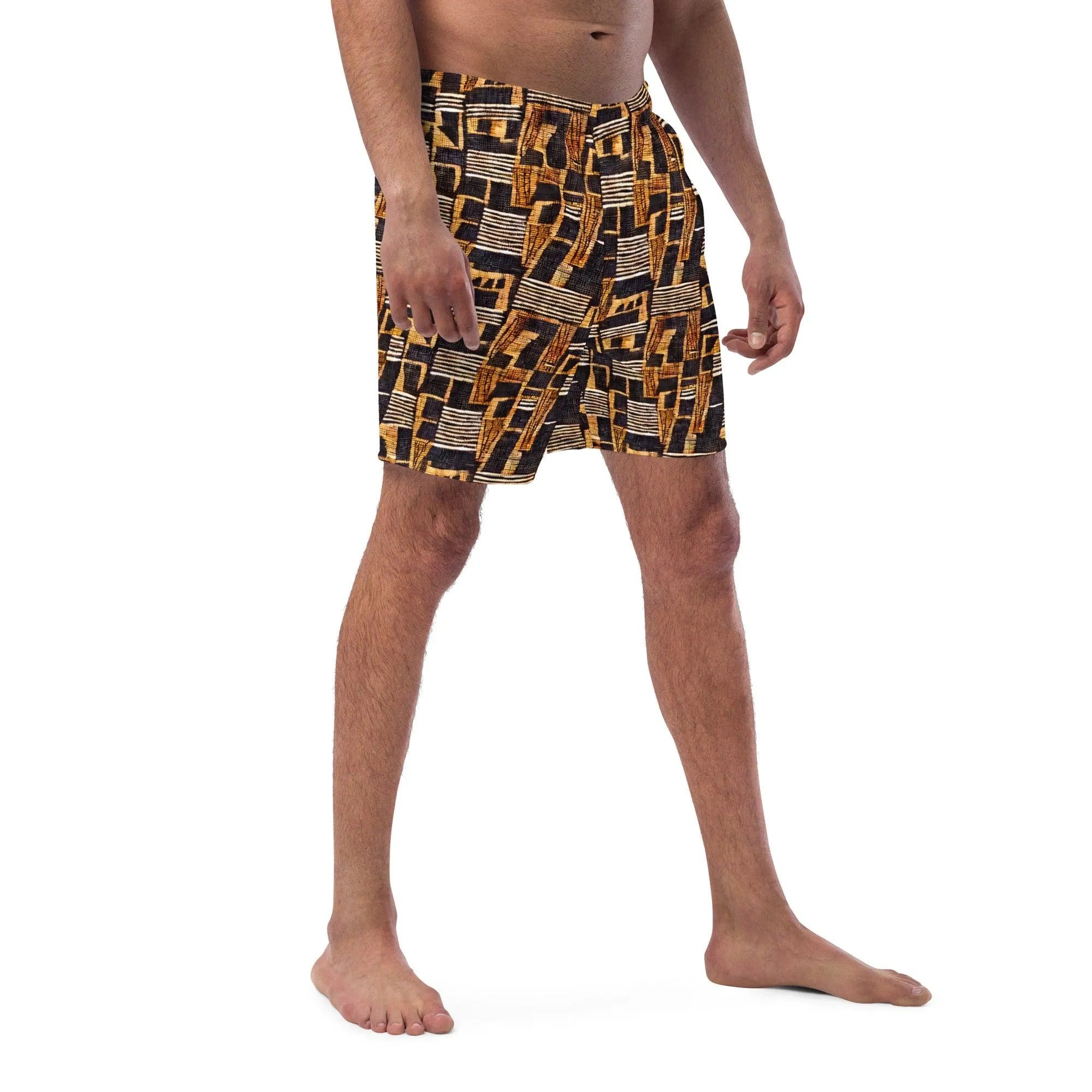 Malian Mud Cloth Recycled Men's Swim Trunks - The Global Wanderer