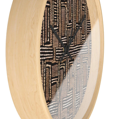 Malian Mud Cloth Wall Clock - The Global Wanderer