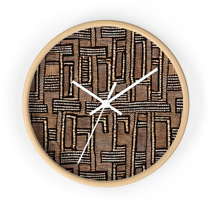 Malian Mud Cloth Wall Clock - The Global Wanderer