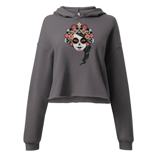 Mexican Catrina Crop Hoodie - The Global Wanderer