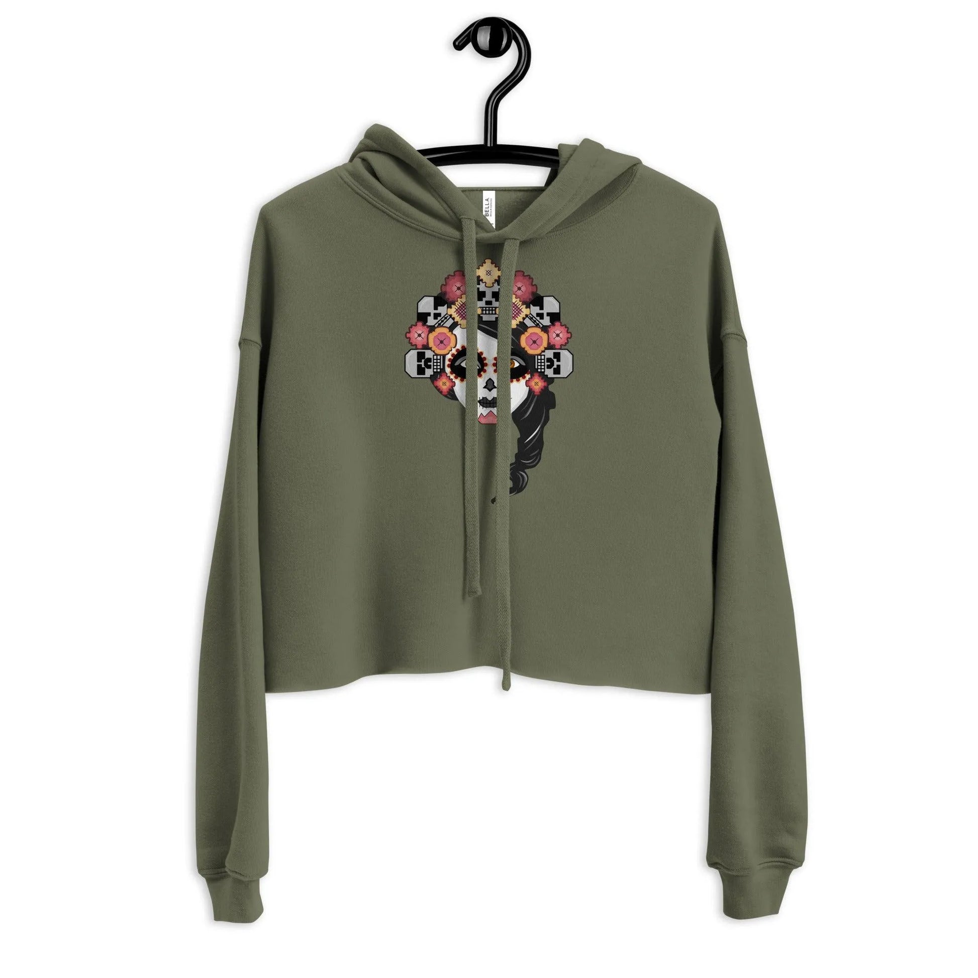 Mexican Catrina Crop Hoodie - The Global Wanderer