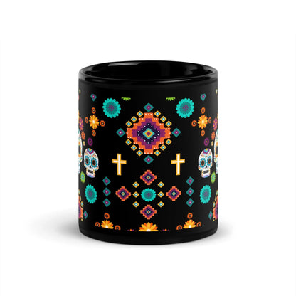 Mexican Day of the Dead Black Mug - The Global Wanderer