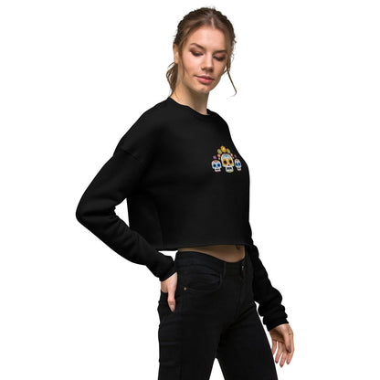 Mexican Day of the Dead Cropped Sweatshirt - Embroidered - The Global Wanderer