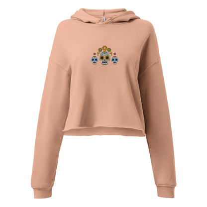 Mexican Day of the Dead Embroidered Cropped Hoodie - The Global Wanderer