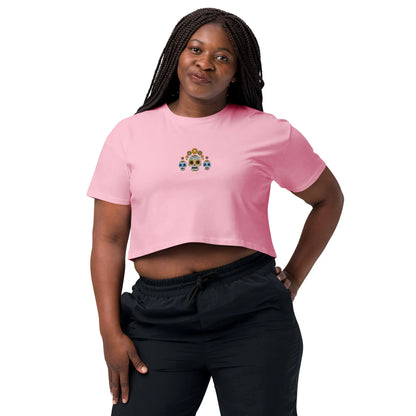 Mexican Day of the Dead Embroidered Cropped T-Shirt - The Global Wanderer