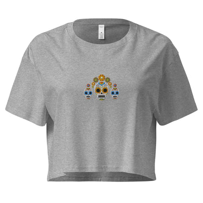 Mexican Day of the Dead Embroidered Cropped T-Shirt - The Global Wanderer