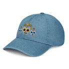 Mexican Day of the Dead Embroidered Denim Dad Hat - The Global Wanderer