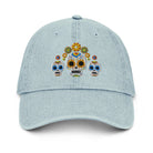 Mexican Day of the Dead Embroidered Denim Dad Hat - The Global Wanderer