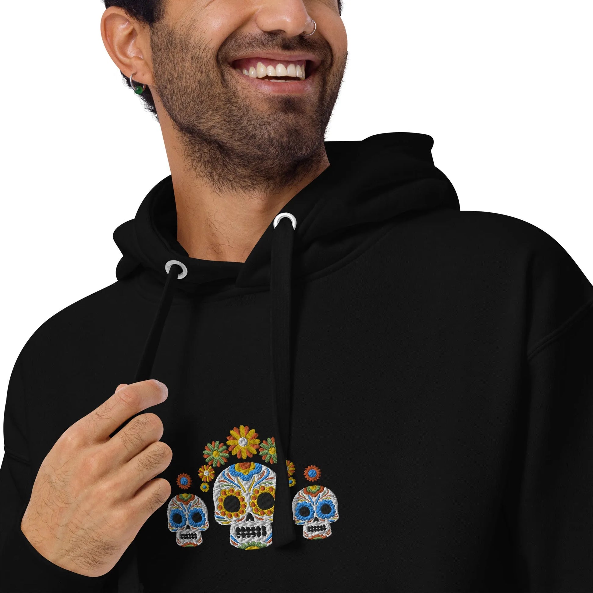 Mexican Day of the Dead Embroidered Hoodie - The Global Wanderer