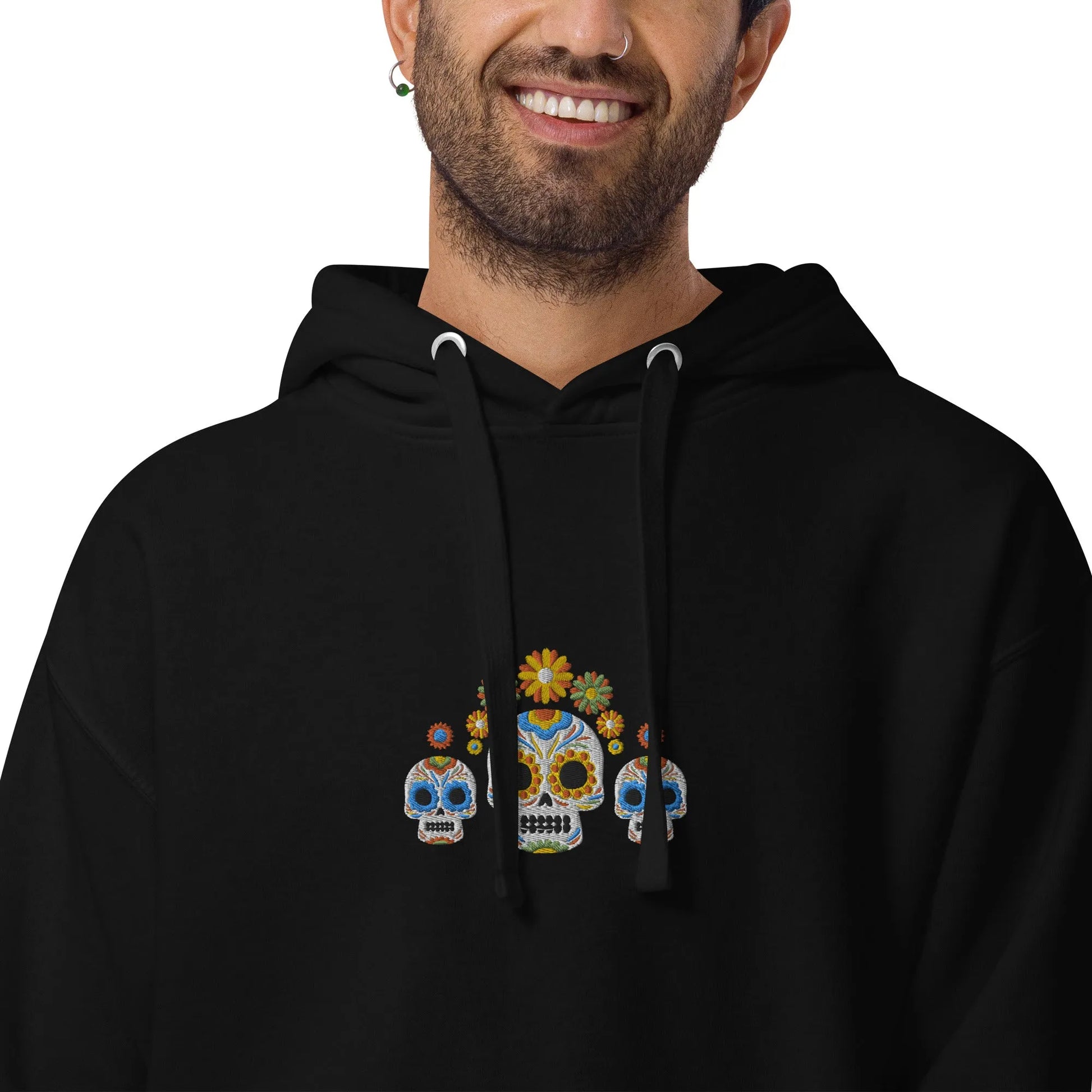 Mexican Day of the Dead Embroidered Hoodie - The Global Wanderer