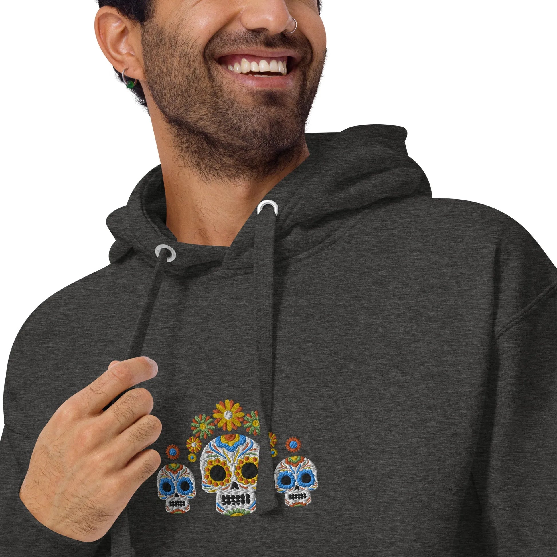 Mexican Day of the Dead Embroidered Hoodie - The Global Wanderer