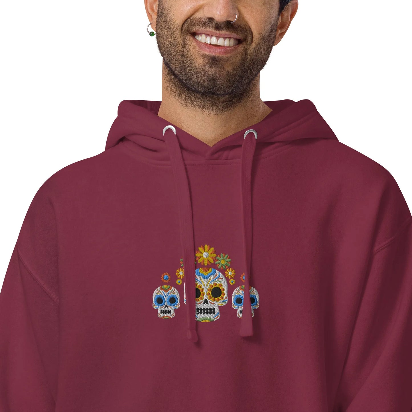 Mexican Day of the Dead Embroidered Hoodie - The Global Wanderer