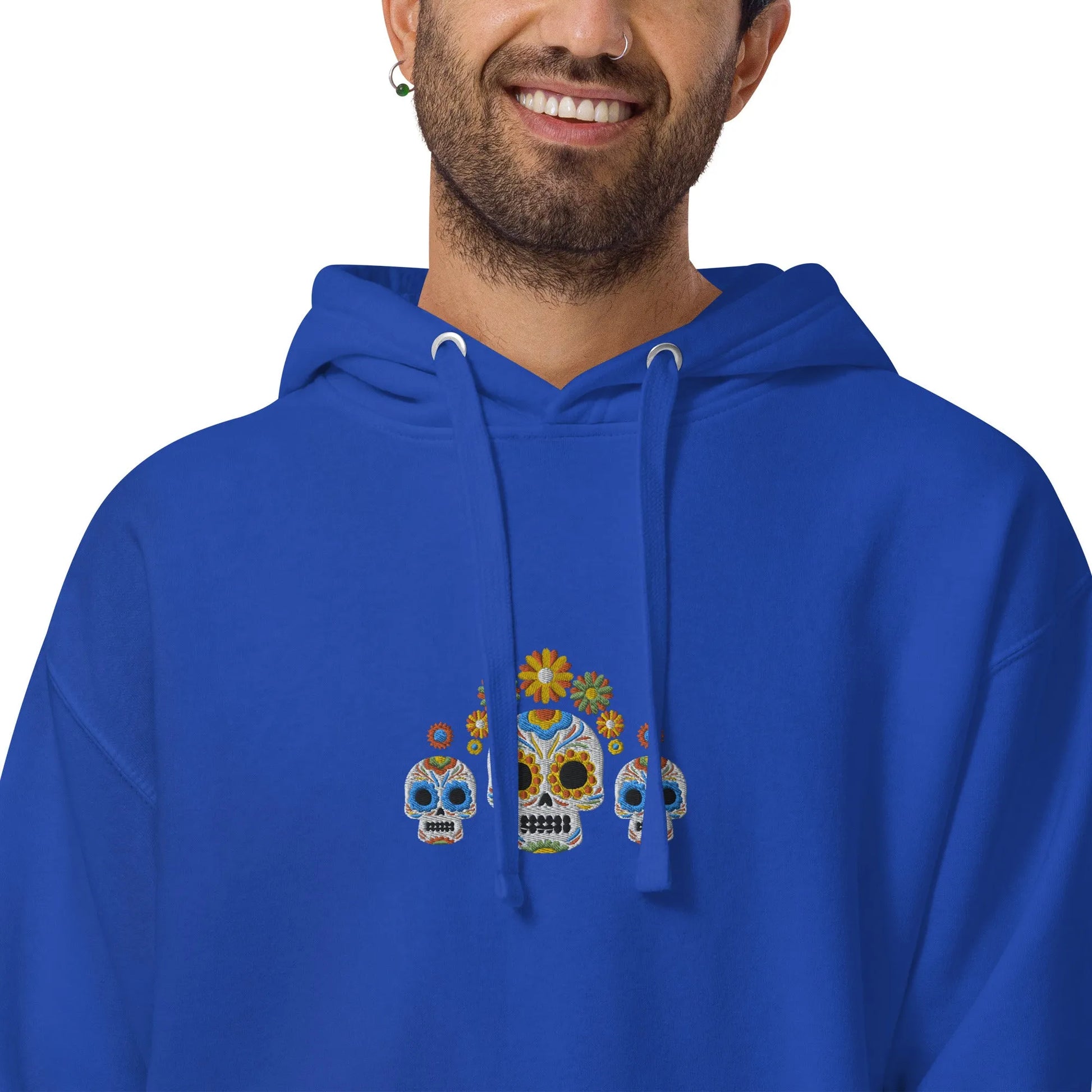 Mexican Day of the Dead Embroidered Hoodie - The Global Wanderer