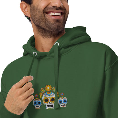 Mexican Day of the Dead Embroidered Hoodie - The Global Wanderer