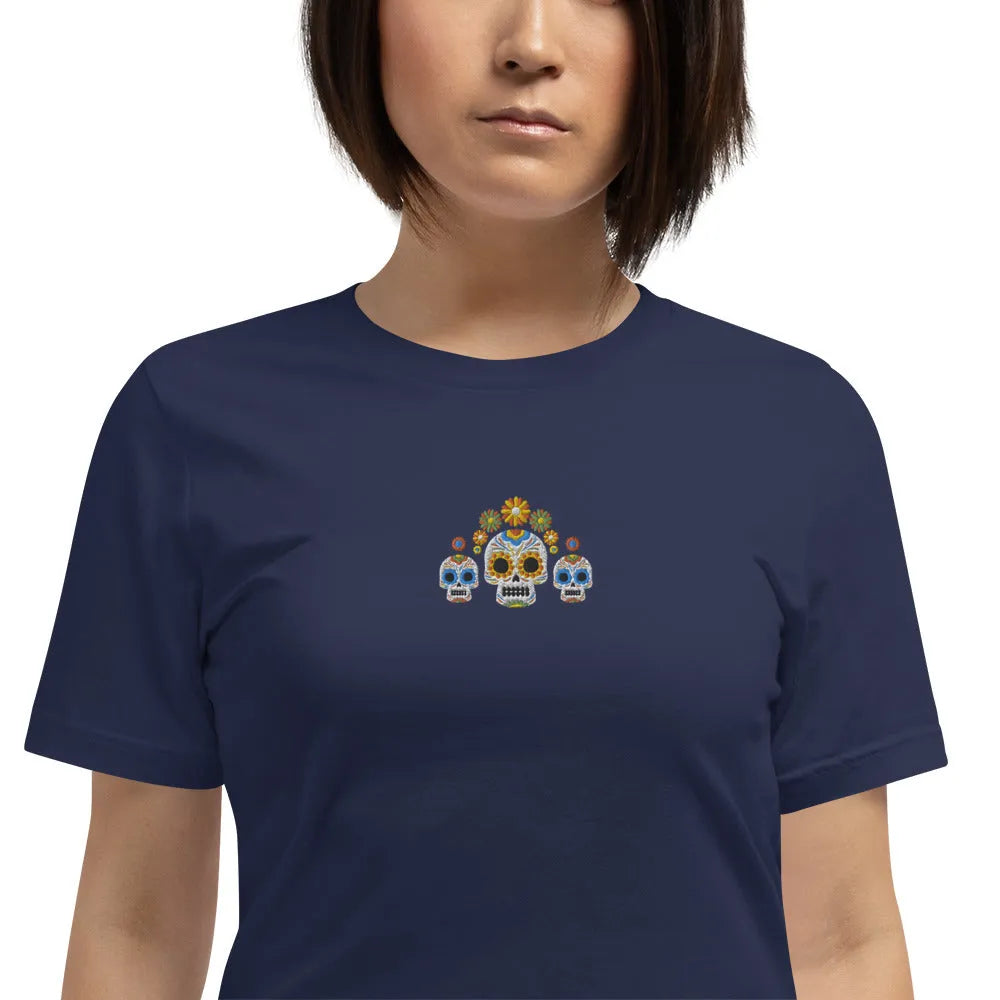 Mexican Day of the Dead Embroidered T-Shirt - The Global Wanderer