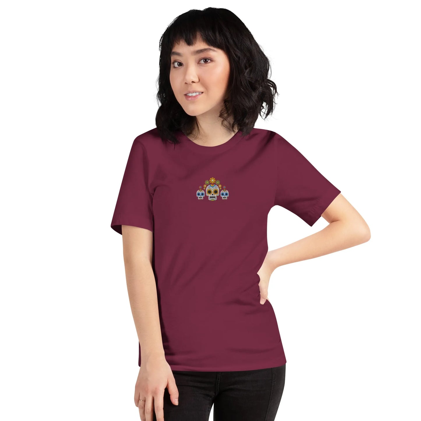 Mexican Day of the Dead Embroidered T-Shirt - The Global Wanderer