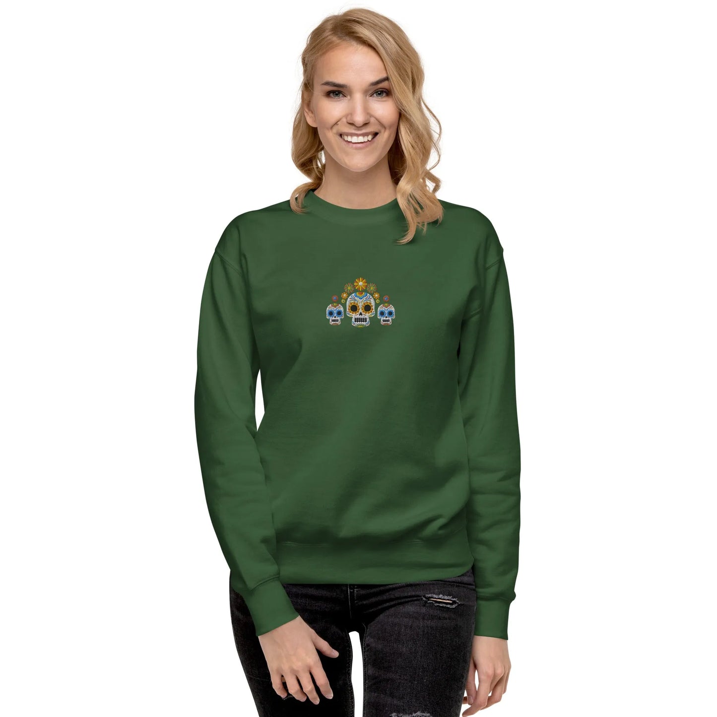 Mexican Day of the Dead Sweatshirt - Embroidered - The Global Wanderer