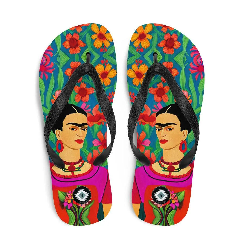 Mexican Icon Frida Khalo Flip Flops - The Global Wanderer