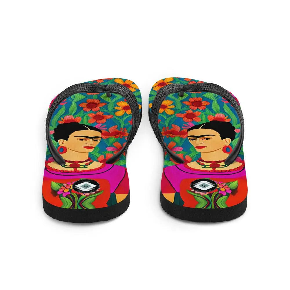 Mexican Icon Frida Khalo Flip Flops - The Global Wanderer