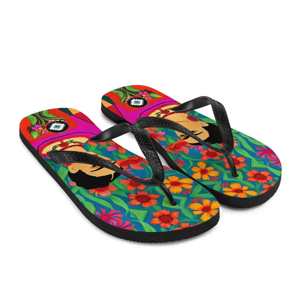 Mexican Icon Frida Flip Flops - The Global Wanderer