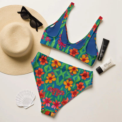 Mexican Icon Frida Recycled High-Waisted Bikini - The Global Wanderer