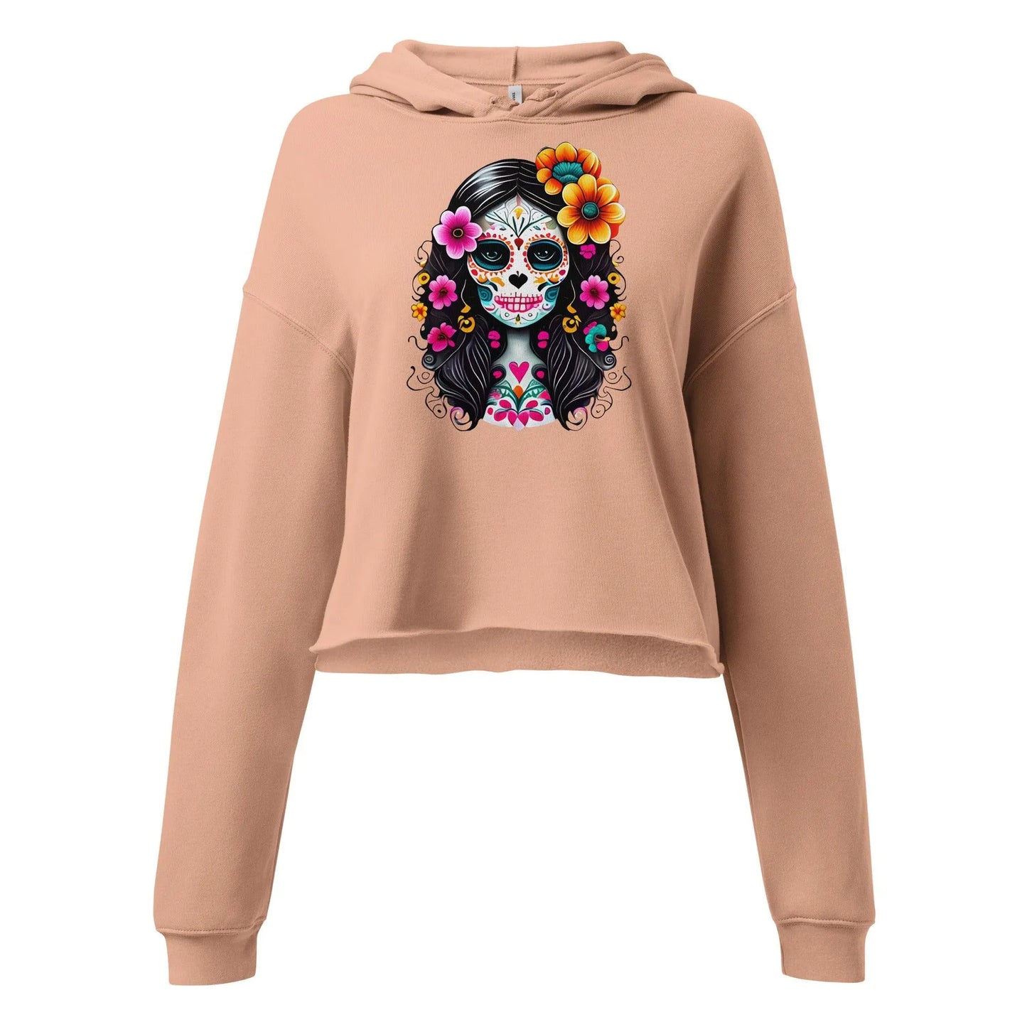 Mexican La Catrina Crop Hoodie - The Global Wanderer