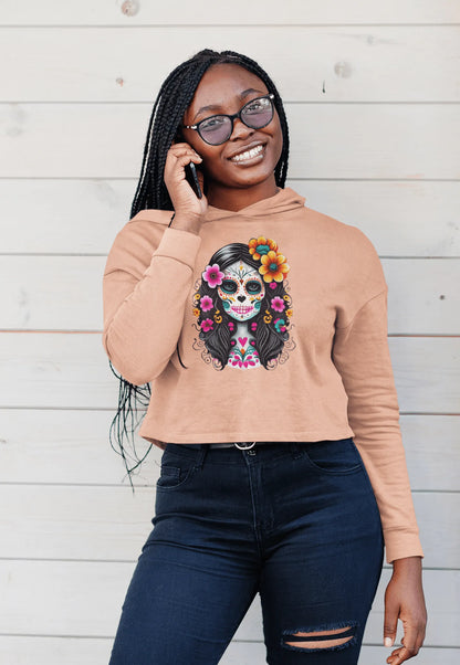 Mexican La Catrina Crop Hoodie - The Global Wanderer