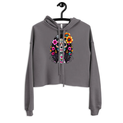 Mexican La Catrina Crop Hoodie - The Global Wanderer