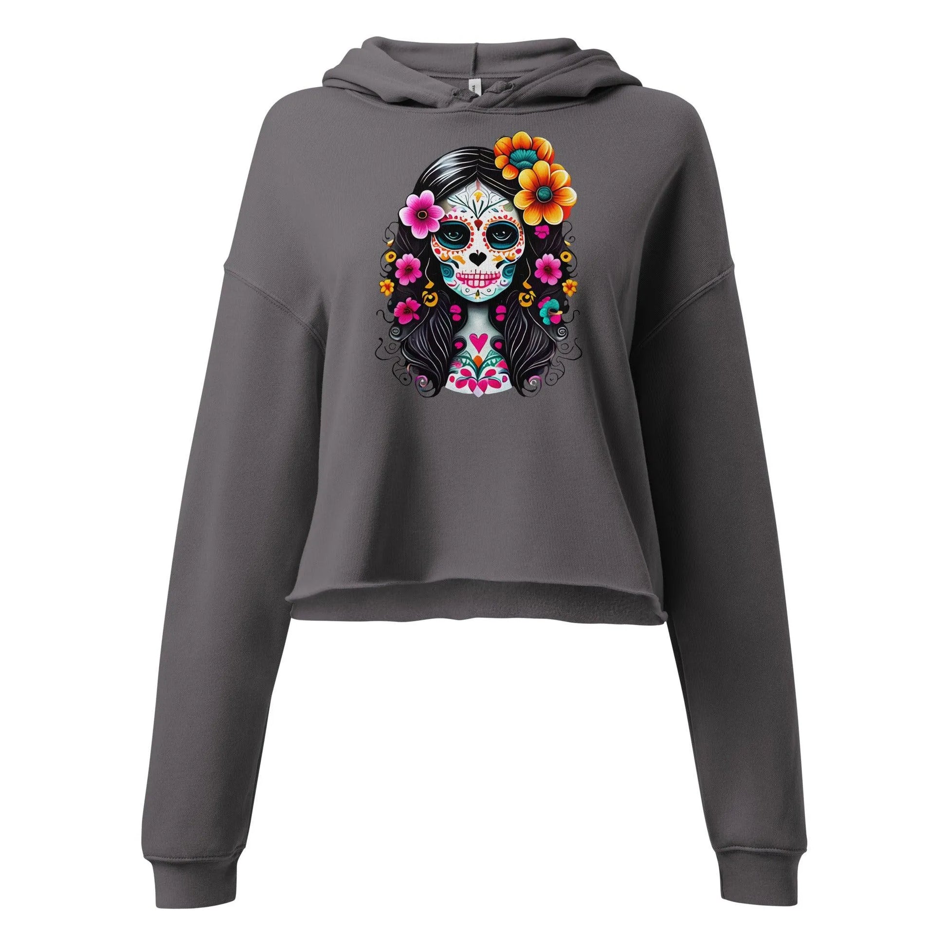 Mexican La Catrina Crop Hoodie - The Global Wanderer